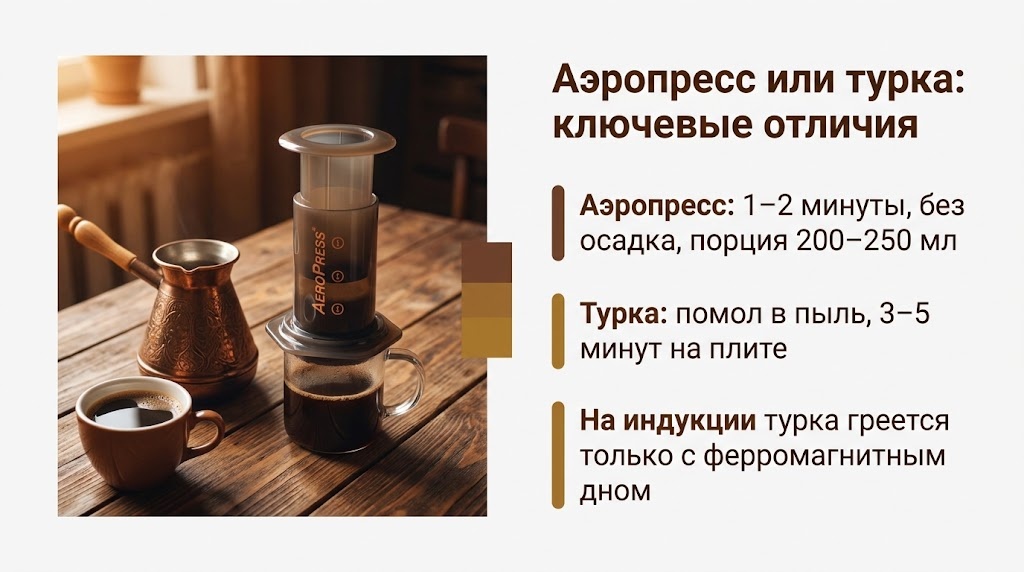 Аэропресс или турка: ключевые отличия