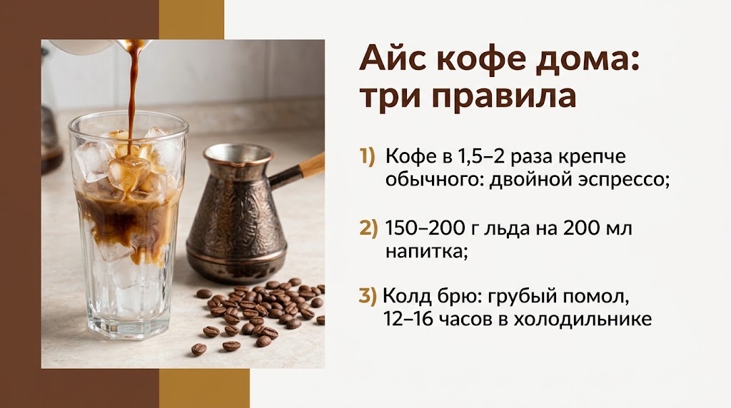 Айс кофе дома: три правила