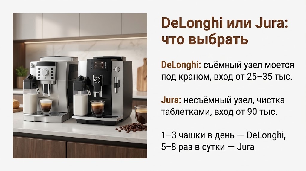 DeLonghi или Jura: что выбрать