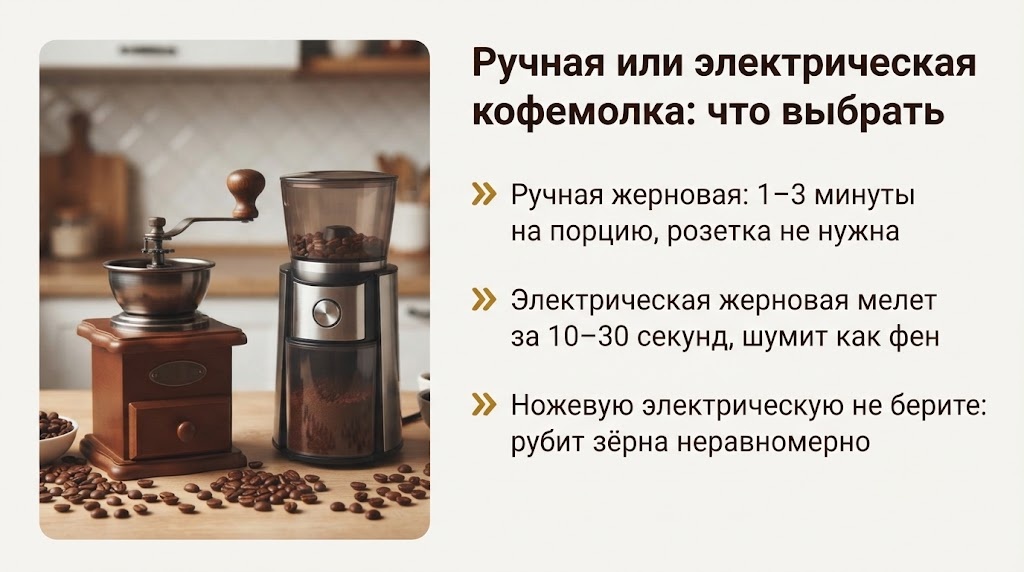 Ручная или электрическая кофемолка: что выбрать