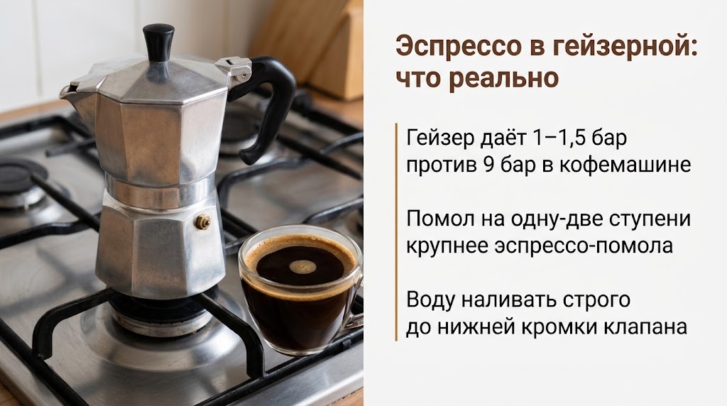Эспрессо в гейзерной: что реально