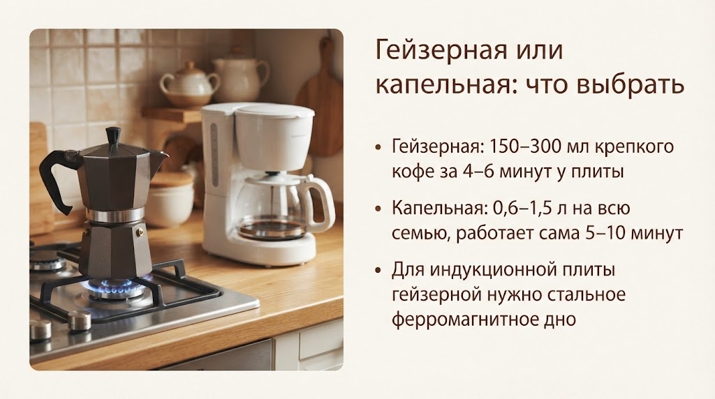 Гейзерная или капельная: главные отличия