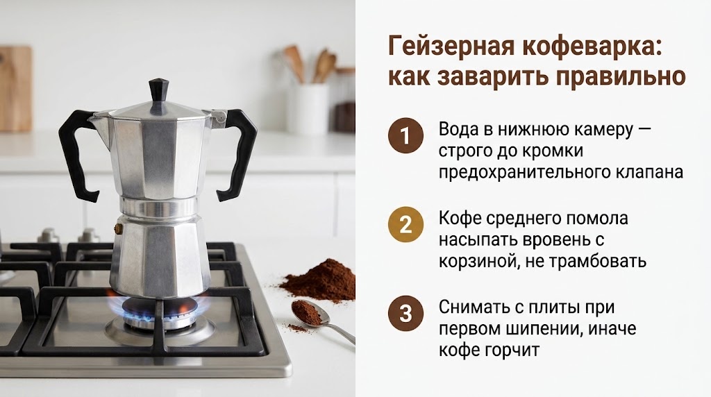 Гейзерная кофеварка: как заварить правильно