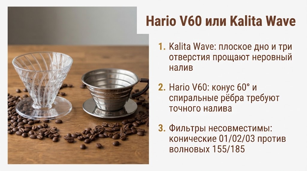 Hario V60 или Kalita Wave