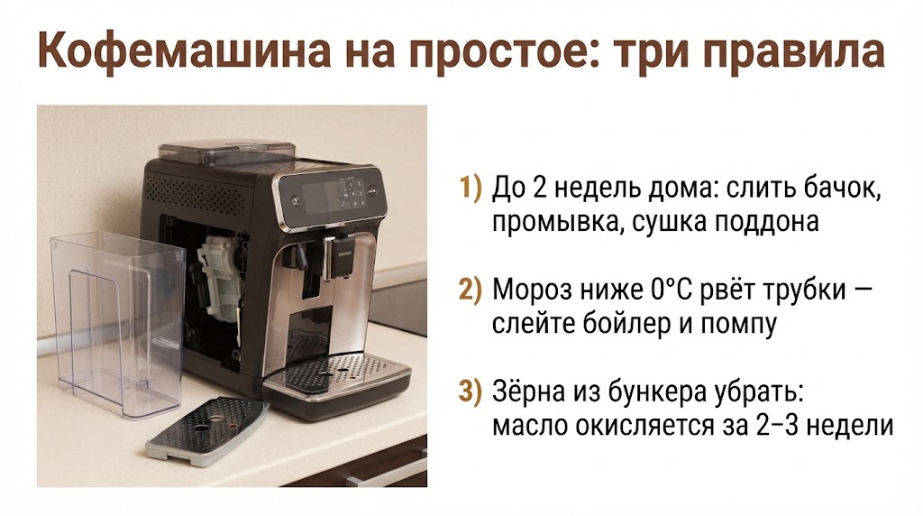 Кофемашина на простое: три правила