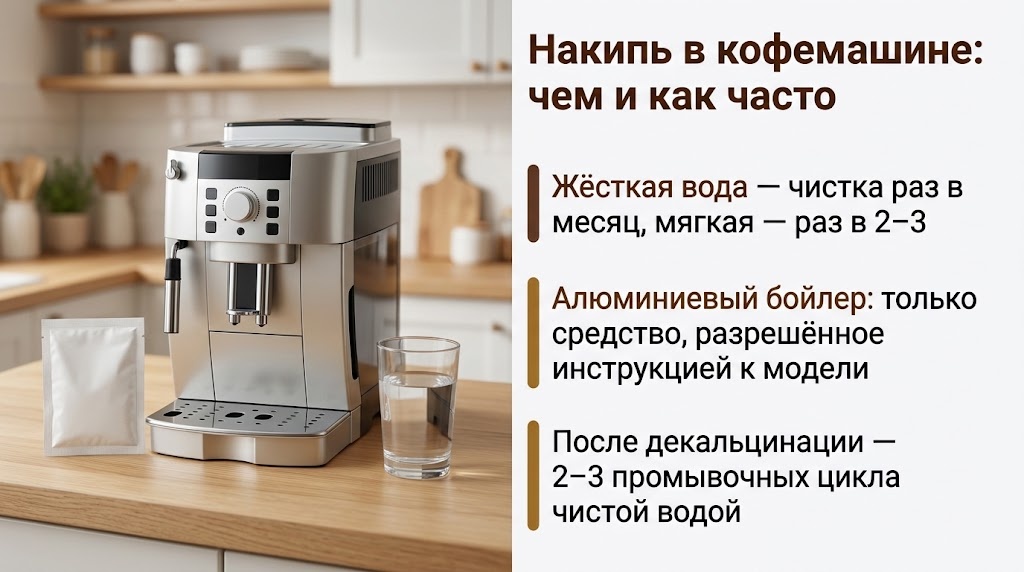 Накипь в кофемашине: чем и как часто