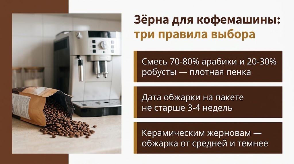 Зёрна для кофемашины: три правила выбора