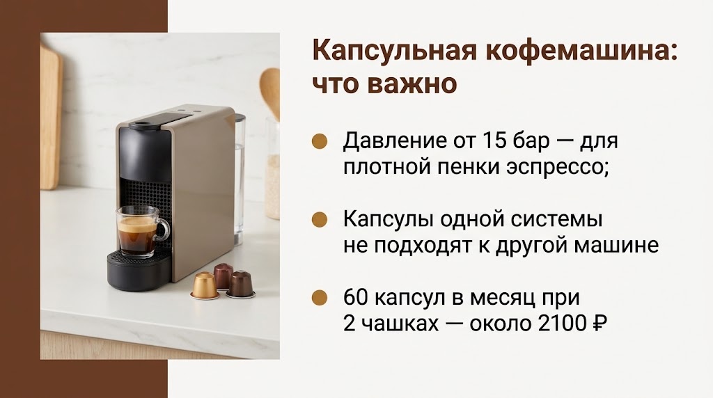 Капсульная кофемашина: что важно