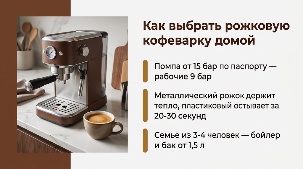 Как выбрать рожковую кофеварку домой