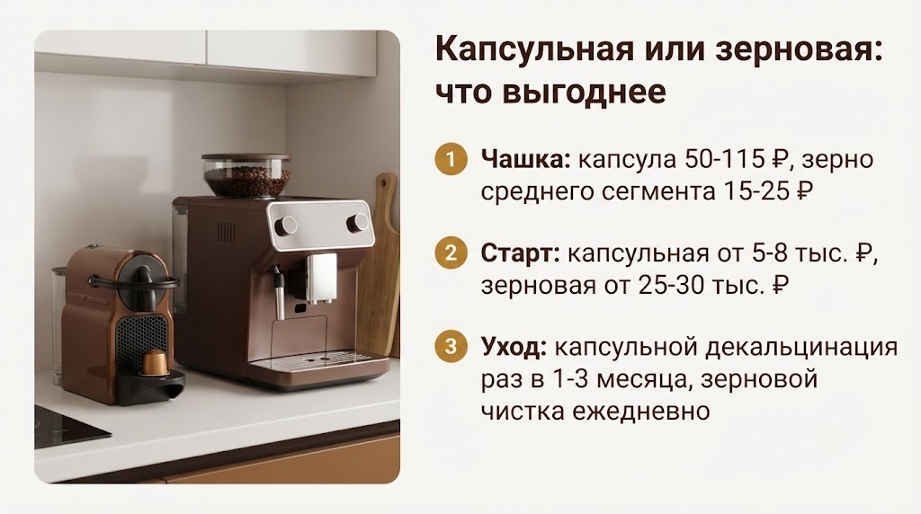 Капсульная или зерновая: что выгоднее