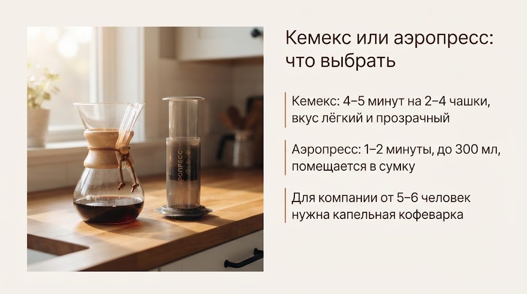 Кемекс или аэропресс: что выбрать