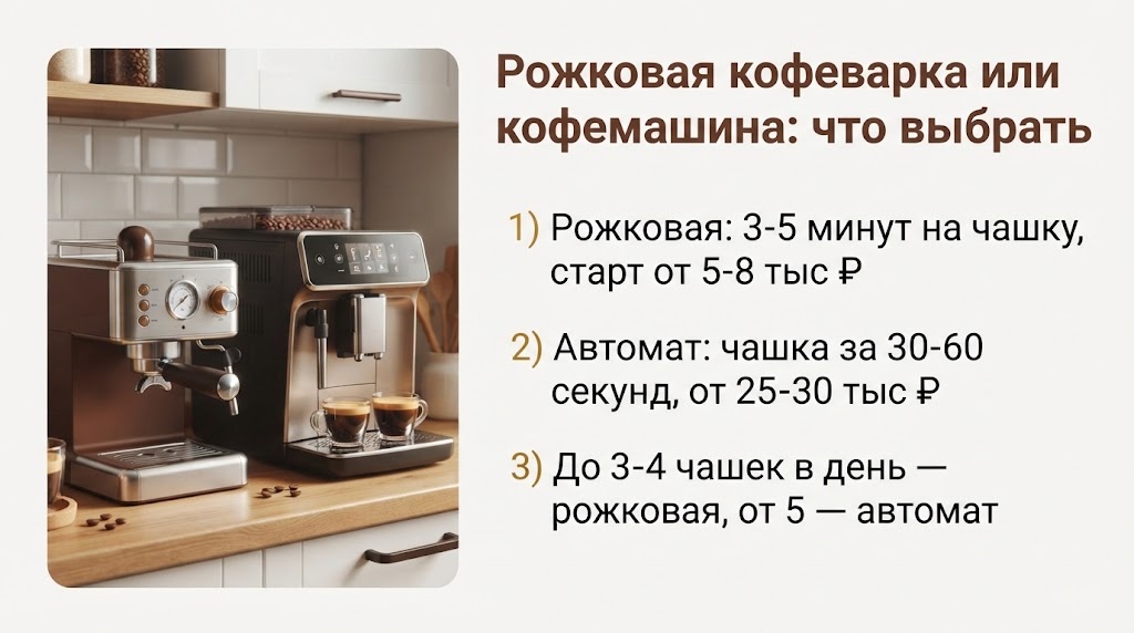 Рожковая кофеварка или кофемашина: что выбрать